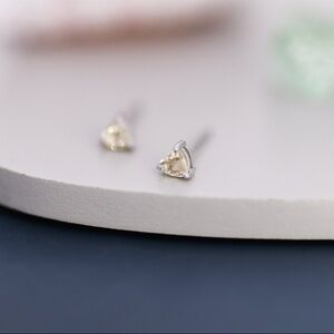 Genuine Lemon Quartz Sterling Silver Heart Shaped Earrings- November/valentines